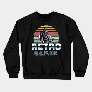 Vintage Retro Gamer Robot Vintage Style PC Sticker Art Crewneck Sweatshirt